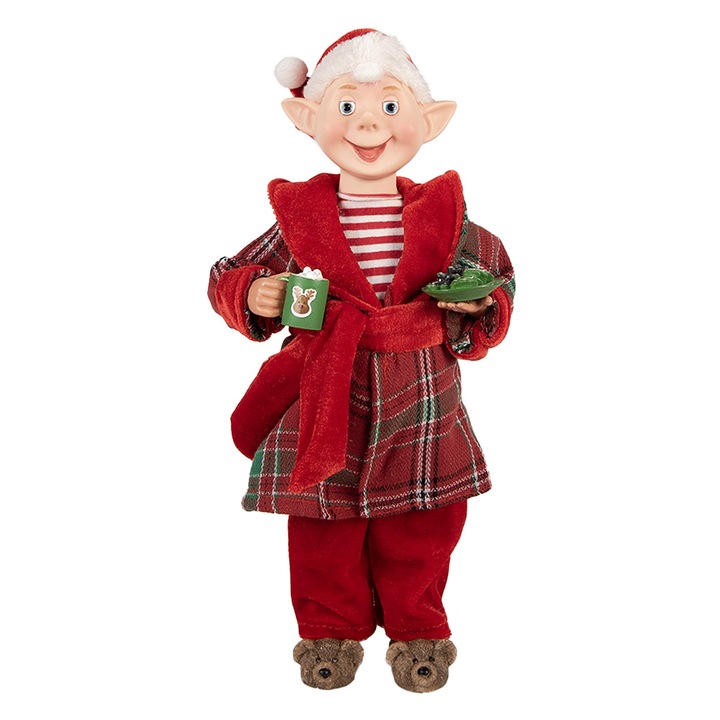 Figurina Elf textil multicolor 13x10x28 cm