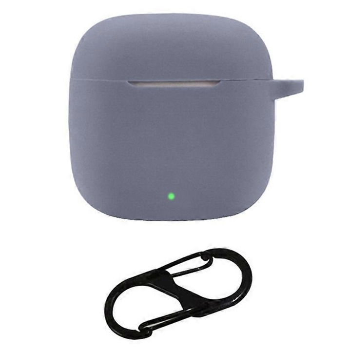 Husa din silicon pentru protectia castilor Huawei FreeBuds SE 2, cu catarama, albastru deschis, 61x54x29mm