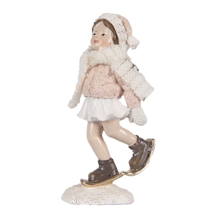 Többszínű polirezin kislány figura 4x3x10 cm