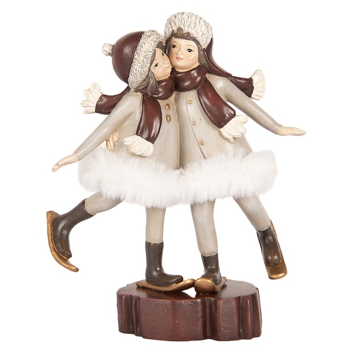 Többszínű polirezin lánykák figura 15x7x18 cm