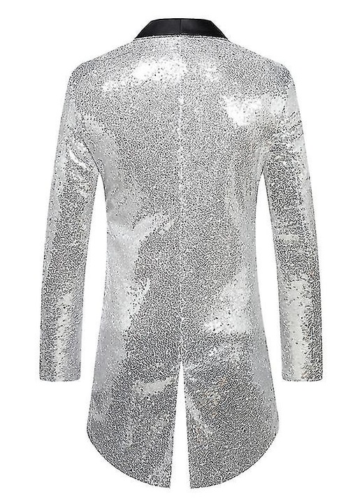 Мъжко сако с пайети, еластан, черен/бял