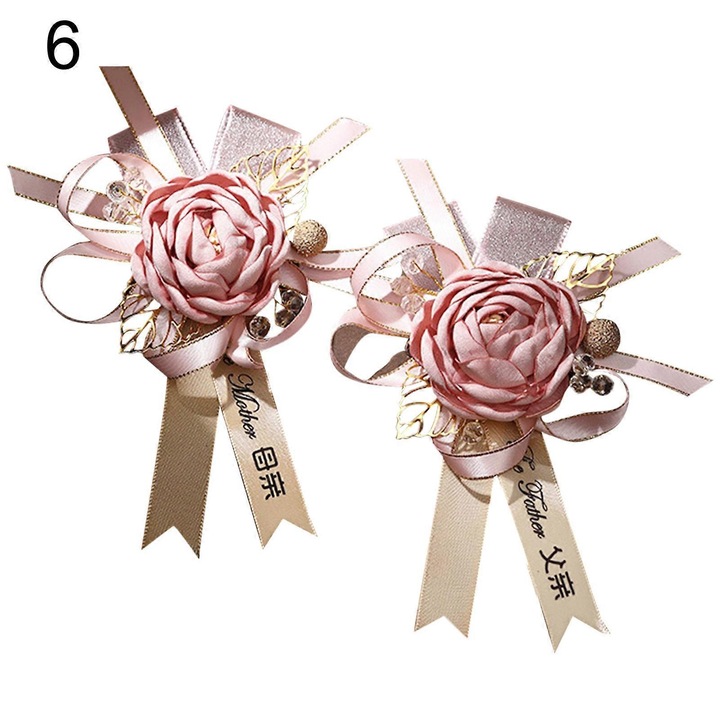 Set de 2 corsaje de nunta cu funda decor aliaj mireasa mire brose Pin pentru nunta logodna aniversare 6