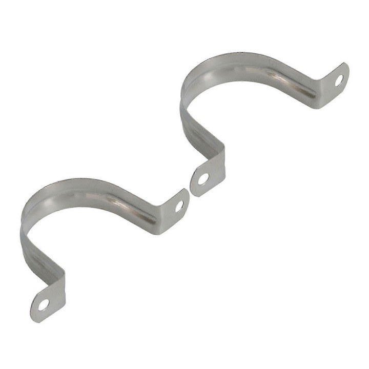 Set de 10 cleme U din otel inoxidabil, 50mm, argintii, 9.4x1.8x5cm