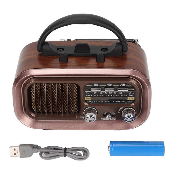 Radio portabil, Maro, Cu difuzor Bluetooth, AM/FM
