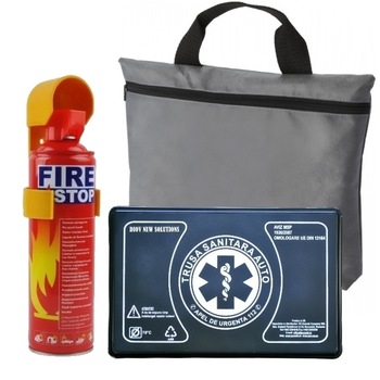 Trusa medicala auto prim ajutor + Stingator auto + Geanta Depozitare Trusa medicala auto prim ajutor + Stingator auto + Geanta Depozitare