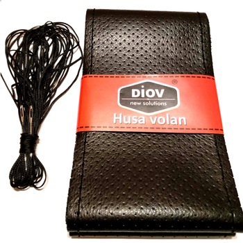 Husa Volan Premium din Piele Naturala Neagra Perforata, cu Ac si Ata Neagra pentru Cusut marimea M Husa Volan Premium din Piele Naturala Neagra Perforata, cu Ac si Ata Neagra pentru Cusut marimea M