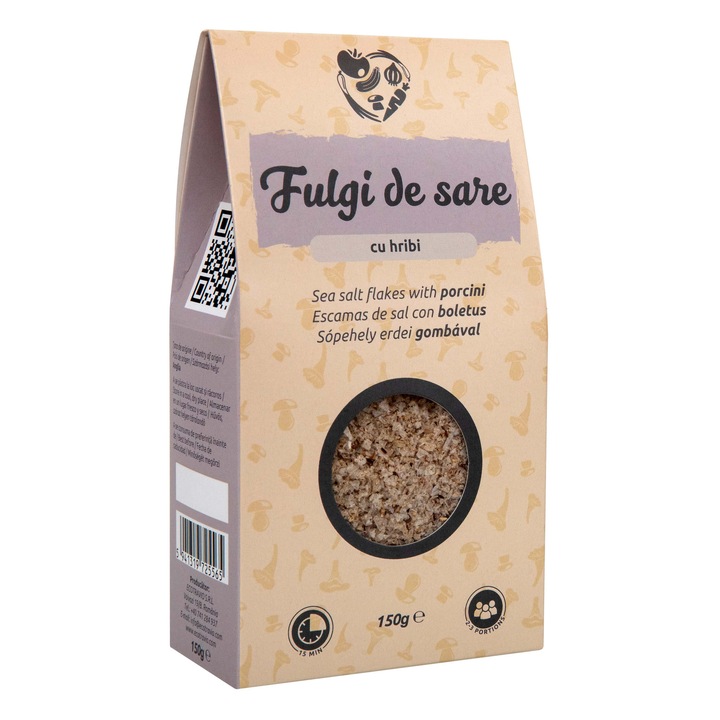 Fulgi de sare de mare cu Hribi, 150g