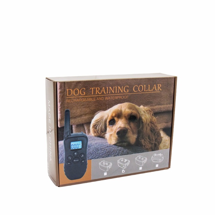 Wellturn Elektromos nyakörv kutyakiképzéshez, Vízálló, Újratölthető, Egyidejű töltés, Megvilágított kijelző, Oktatási útmutató, Ingyenes konzultáció