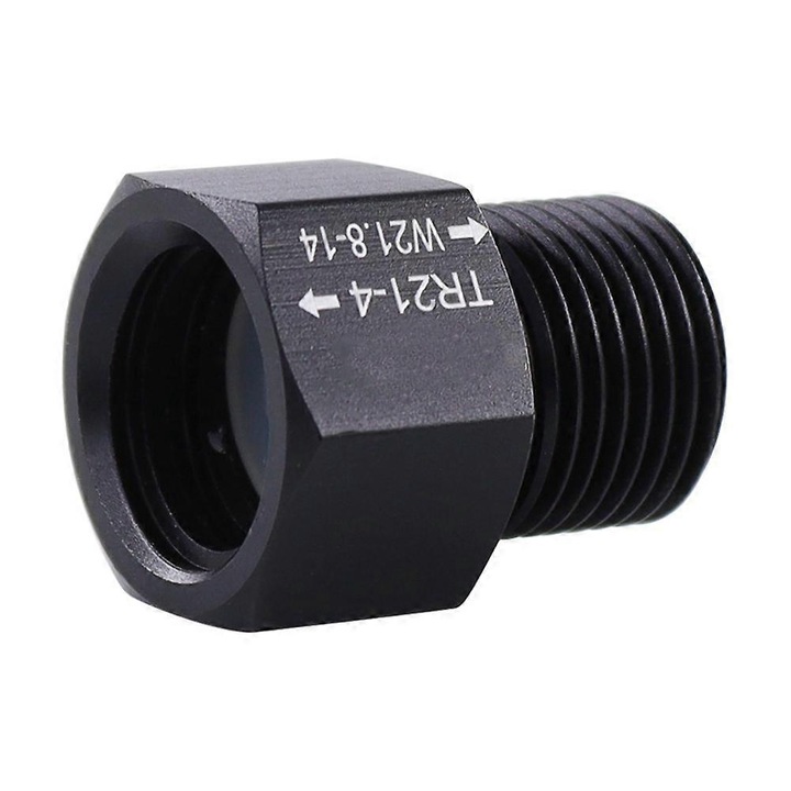 Adaptor butelie CO2, T21-4 la W21.8-14, negru, aluminiu