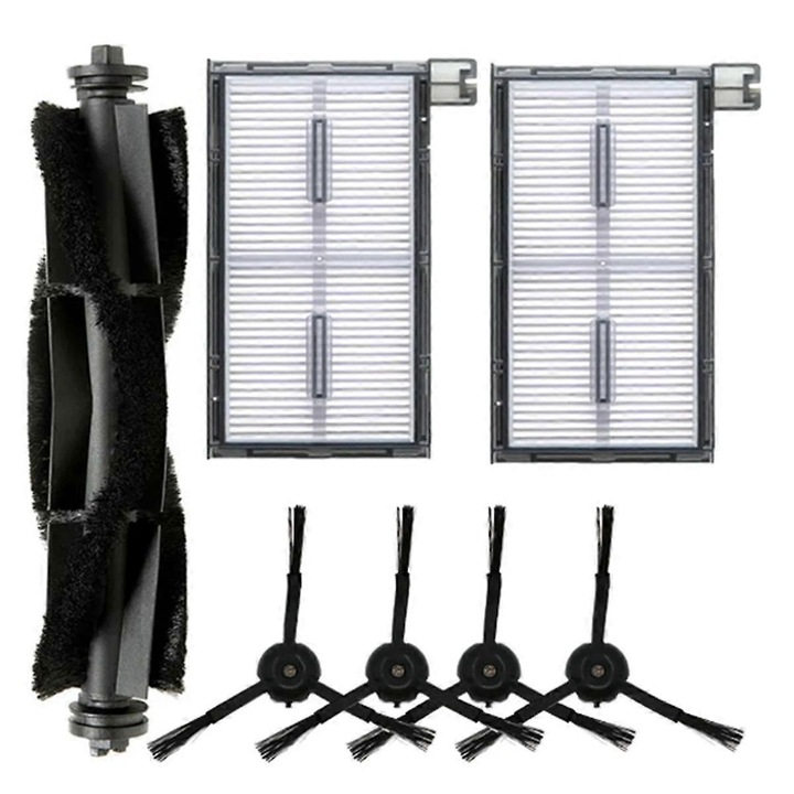 Set 7 piese pentru aspirator X8 Pro, perie principala, perii laterale, filtre, plastic, multicolor