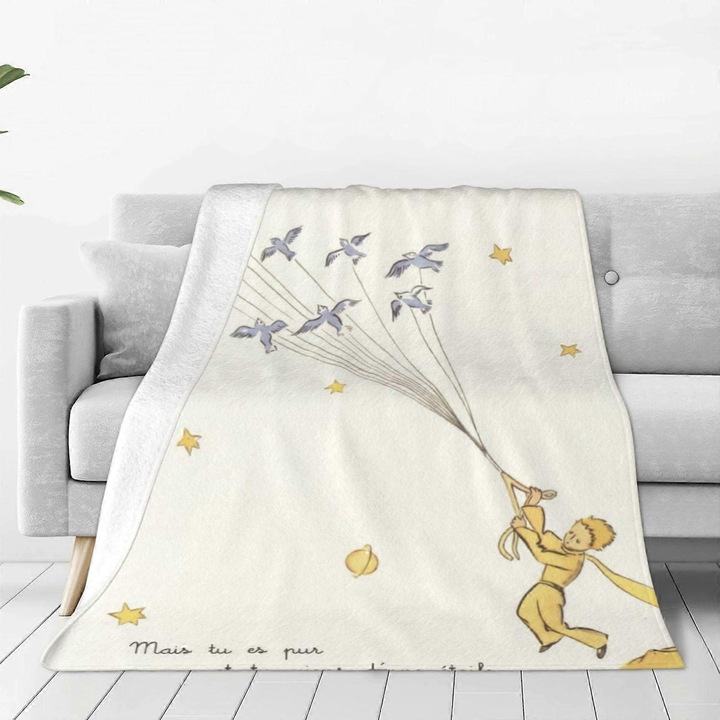 Patura din flanel ultra-moale, 100x125cm, pentru interior si exterior