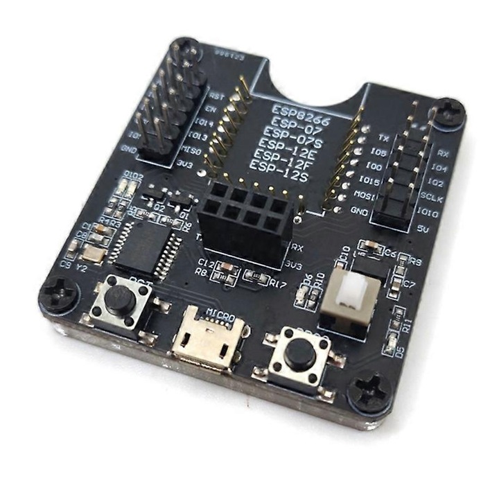 Placa de dezvoltare ESP8266, 46x49mm, pentru testare firmware, indicatori LED