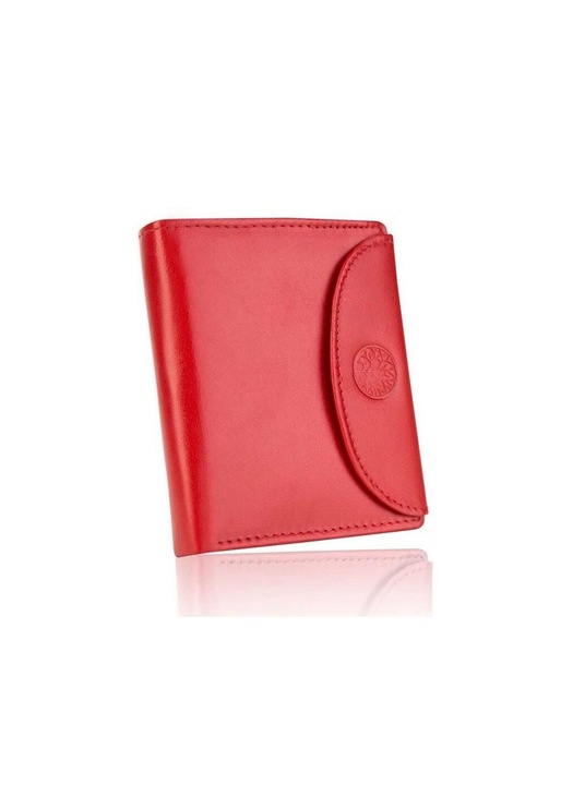 Portofel dama Betlewski BPD 357, piele naturala, 6 compartimente pentru carduri, rosu, 12.5x2.8x9.5cm