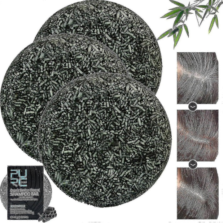 Bara de sampon pentru intunecarea parului gri Spartan, 60g, ingrediente organice, 1 bucata