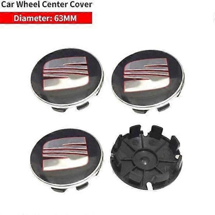 Capace centrale roti auto 4 buc 56/63mm pentru Seat, aluminiu + ABS, rosu