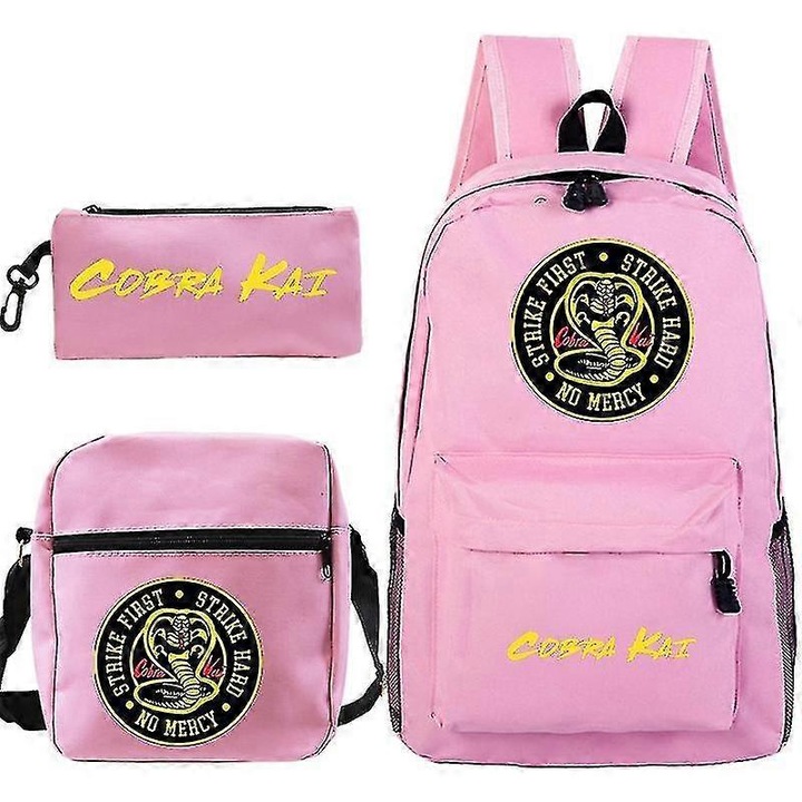 Rucsac Cobra Kai, 29x16x42cm, Unisex, 3 piese Capacitate 20-35 Litre, Stil Casual