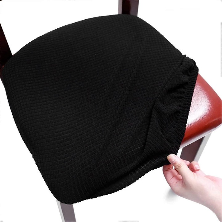 Husa scaun birou, neagra, 35-48cm, 1 buc, material elastic, rezistent la pete