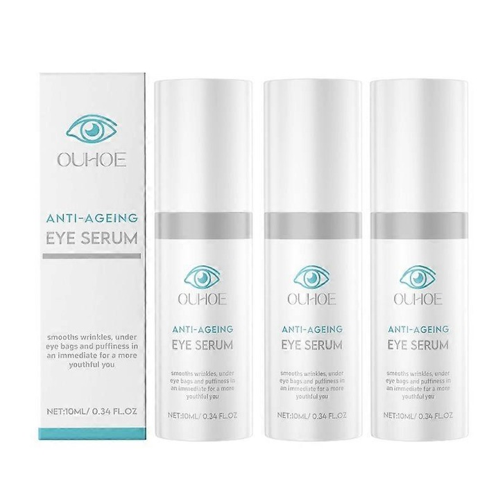 Серум за очи против стареене, 3 броя, 10 мл, с хиалуронова киселина и екстракт от кафе Арабика