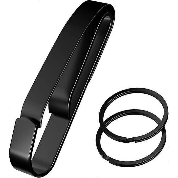 Suport chei tactico pentru centura, negru, pentru agentii de politie si pompieri, cu inel detasabil, structura din otel