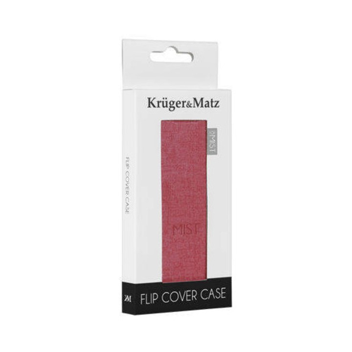 Flip cover Kruger&Matz roșu, piele ecologică, model Mist