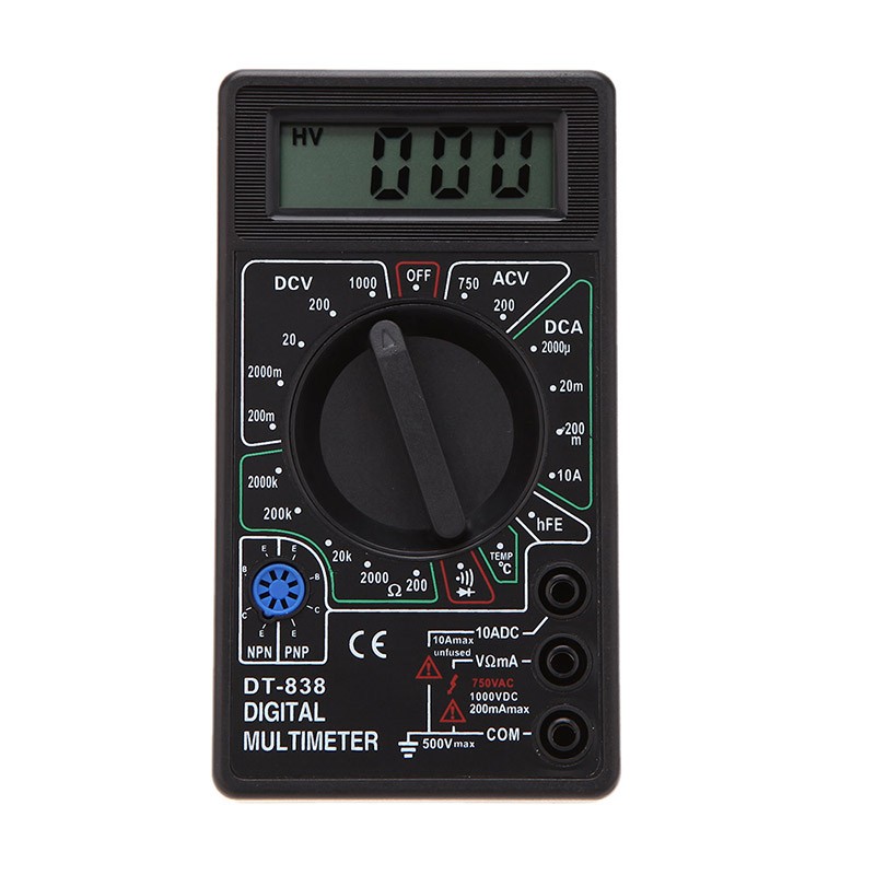 Multimetru digital, 9V, ecran LCD, sonda temperatura, negru