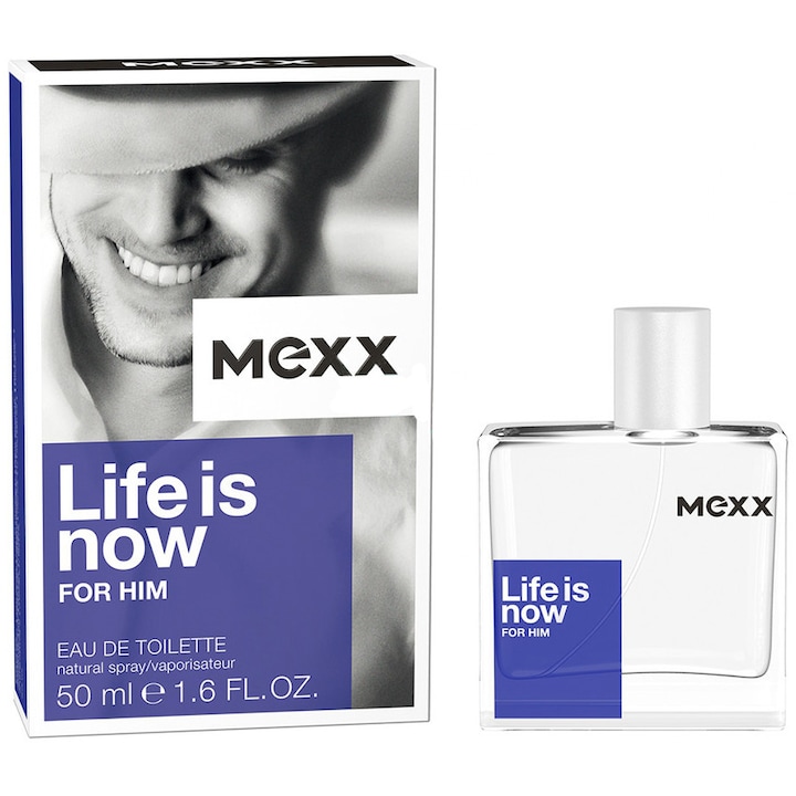 MEXX Life is Now férfi parfüm, Eau de Toilette, 50 ml