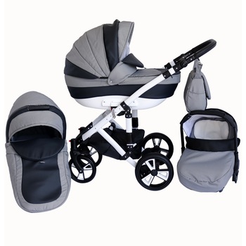 Carucior FLORENZ 3 in 1 - Pufinas - Gri/Negru Carucior FLORENZ 3 in 1 - Pufinas - Gri/Negru