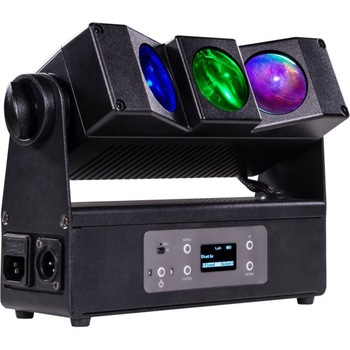 Proiector mobil cu 3 LED-uri x 10W RGBW / FullColor, control DMX Wifi, MOBIBLAST Proiector mobil cu 3 LED-uri x 10W RGBW / FullColor, control DMX Wifi, MOBIBLAST