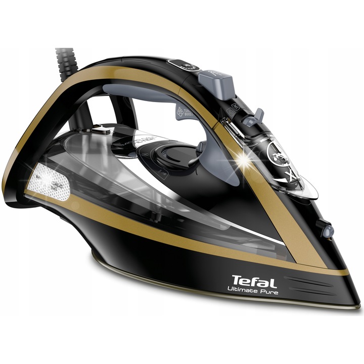 Fier de calcat Tefal Ultimate Pure, 3000W, abur continuu 60g/min, abur puternic 250g/min, tehnologie Durilium AirGlide