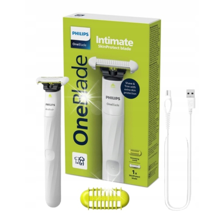 Електрическа самобръсначка Philips OneBlade Intimate, SkinProtect, водоустойчива, 30 мин. автономност