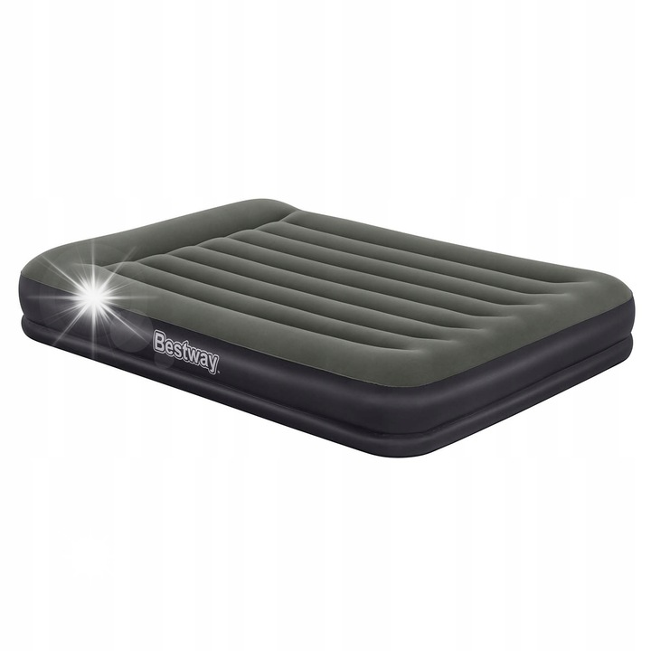 Къмпинг матрак Bestway, за 2 души, 203x152x36см, PVC, сив, с бързоотварящ се клапан, калъф за носене, включени ремонтни лепенки.