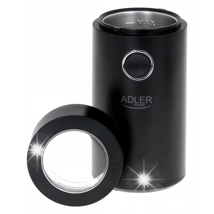 Mlin de cafea Adler AD 4446, capacitate 75g, putere 150W, negru, 21x10x10cm