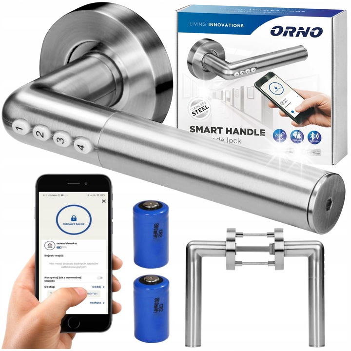 Maner usa electronic cu incuietoare cu cod PIN, Orno, IP44, din inox