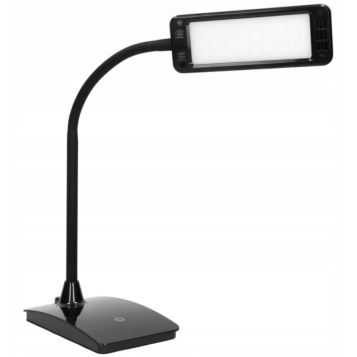 Lampa birou LED Virone 6W, neagra, cu brat flexibil si reglare intensitate luminoasa
