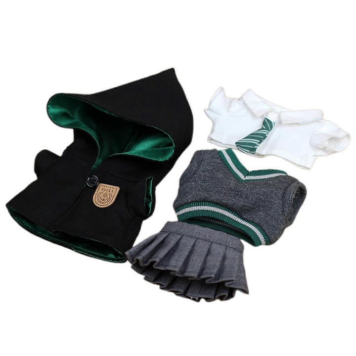 Babaruha szett, stílusos öltözék, halászsapka, zöld, 17cm