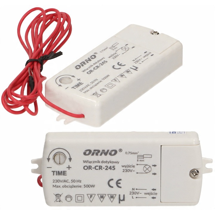 Érintésérzékelős kapcsoló, Orno, 500W, passzív érzékelő, 1,5m, beltéri