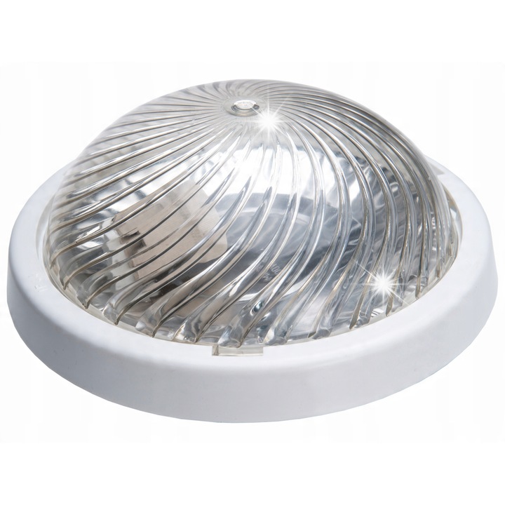 Плафониера ORNO 7070T-ALFA/MS/PL, 75W, E27, бял, 245x85mm, с микровълнов сензор за движение