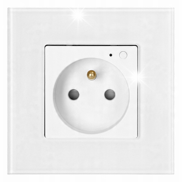 Единичен контакт за вграждане Tuya Smart Wi-Fi, 16A, 230V, Бял, 86x86x45mm