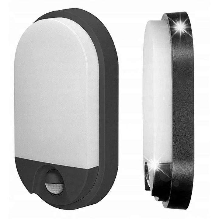 Външна апликация със сензор за движение Orno AD-OP-6110BLPMR4, 10W, 800lm, сива, размери 21,2x11,9x4,5cm