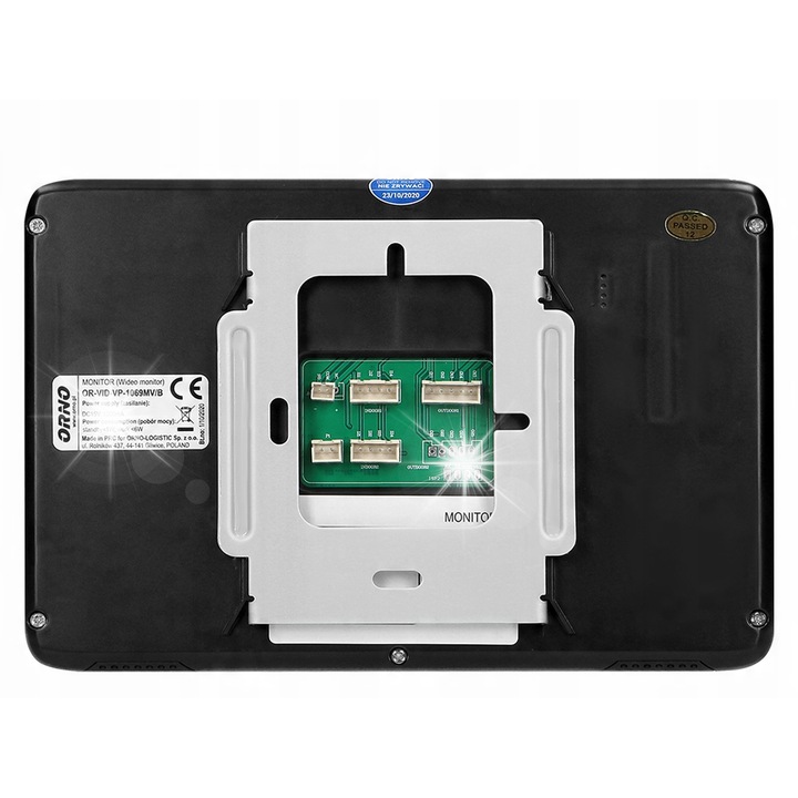 Set videointerfon cu monitor LCD 7", camera CMOS, 16 sunete, negru, dimensiuni monitor 216x129.7x23mm