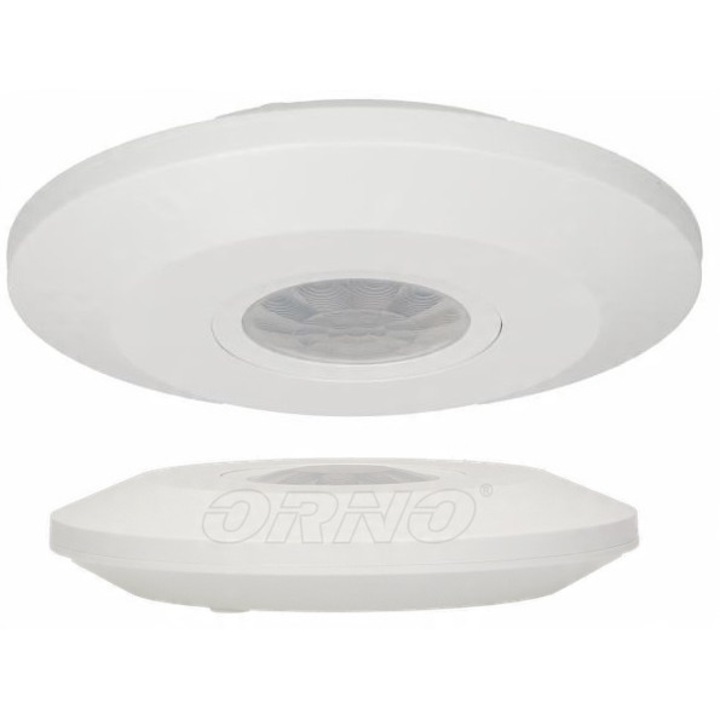 Senzor de miscare PIR, Orno, 2000W, montaj pe tavan, alb, 115x24,3mm