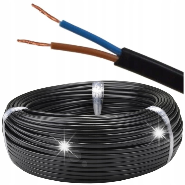 Cablu electric OMYp 2x1, flexibil, negru, 100m