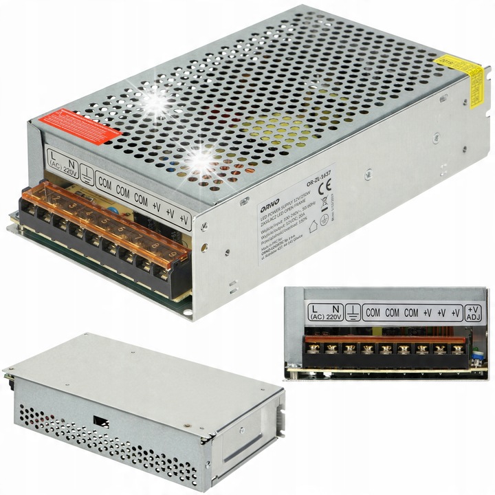 Sursa de alimentare modulara, ORNO, 12V 20,8A 250W IP20 pentru iluminat LED/CCTV