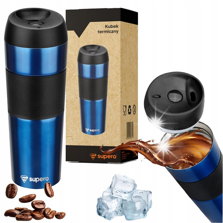 Cana termica SUPERO, 450ml, inox, design elegant, mentine temperatura 12-24h