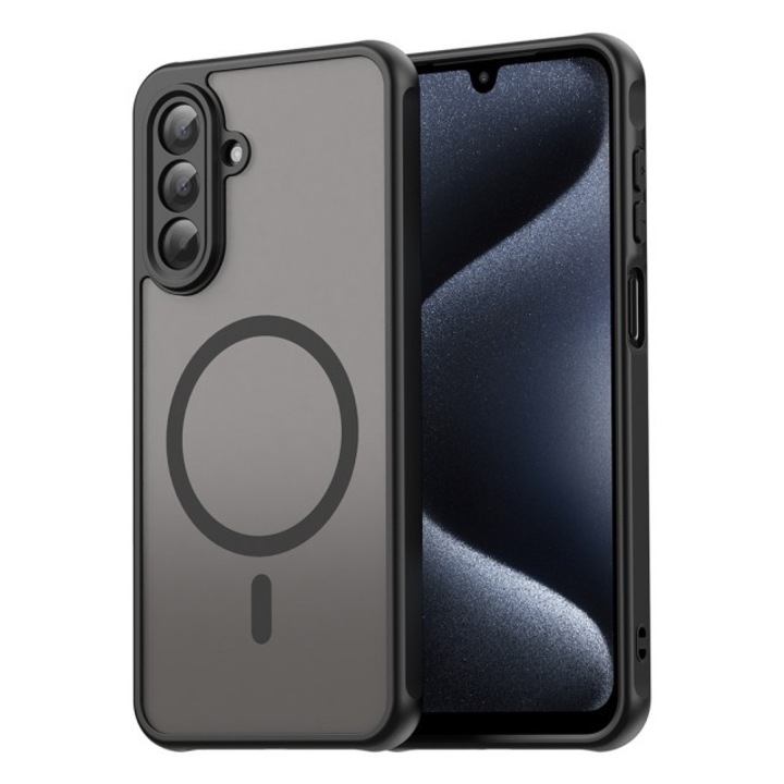 Husa Upzz® Halo Pentru Samsung Galaxy A17 5G, Magsafe, Protectie Camere si Colturi, Design Premium, Super Rezistenta, Black