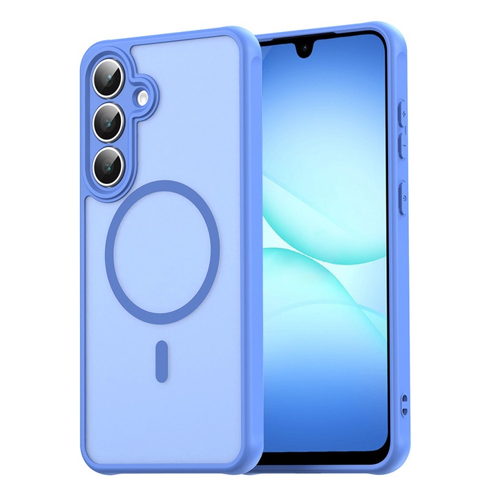 NexaCase MagSafe tok Samsung Galaxy A17 5G / A17 4G / M17 / F17 készülékhez, Fortify Magsafe, kemény TPU tok, légzsák sarkok, védő lökhárító, matt szerkezetű ütésálló, világoskék