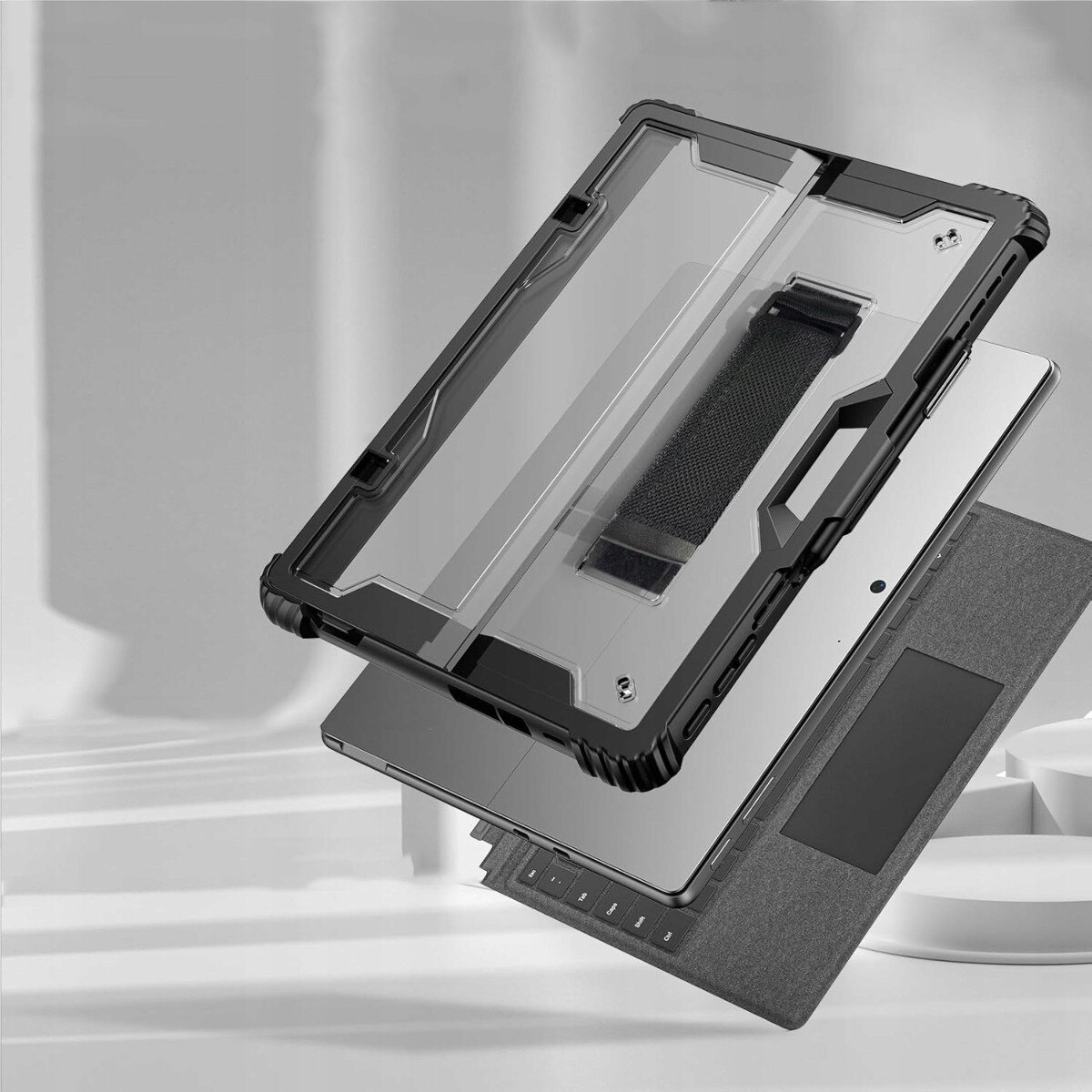 Husa tableta Supero Surface Pro 7+/7/6/5/4 cu protectie, curea, negru