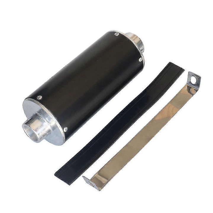 Kipufogócső 28mm ATV-khez és motorkerékpárokhoz, fekete, méretek a kép szerint