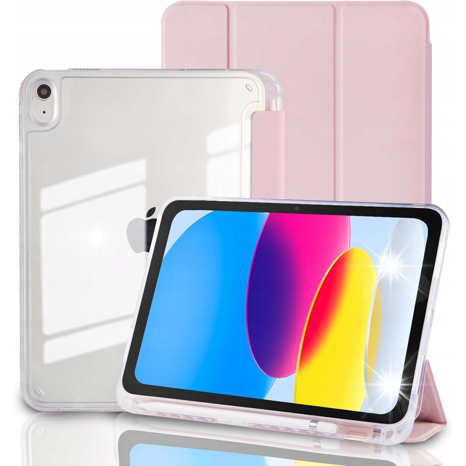Etui Clear Pencil pentru iPad 10.9 2022 10-GEN/11 A16 2025 11-GEN, Supero, transparent, cu suport pentru Apple Pencil