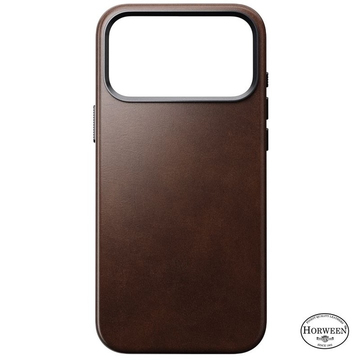 Husa din piele naturala Nomad Traditional Leather Horween Case cu MagSafe compatibila cu iPhone 17 Pro Max, Rustic Brown